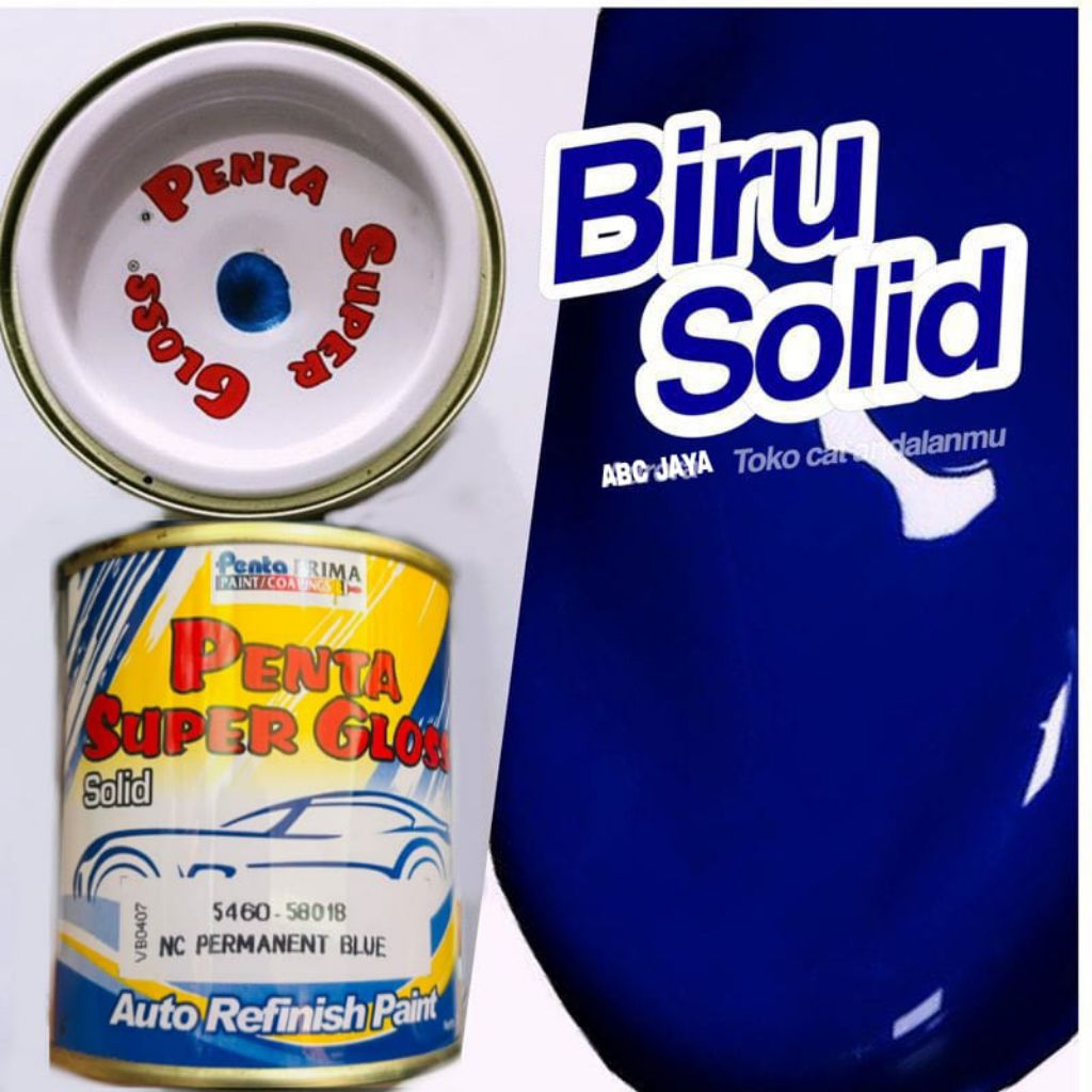 Cat Penta Super Gloss 5460 - 58018 Permanent Blue Biru Tua 200ml Biru Gelap Biru Solid Mengkilap Per