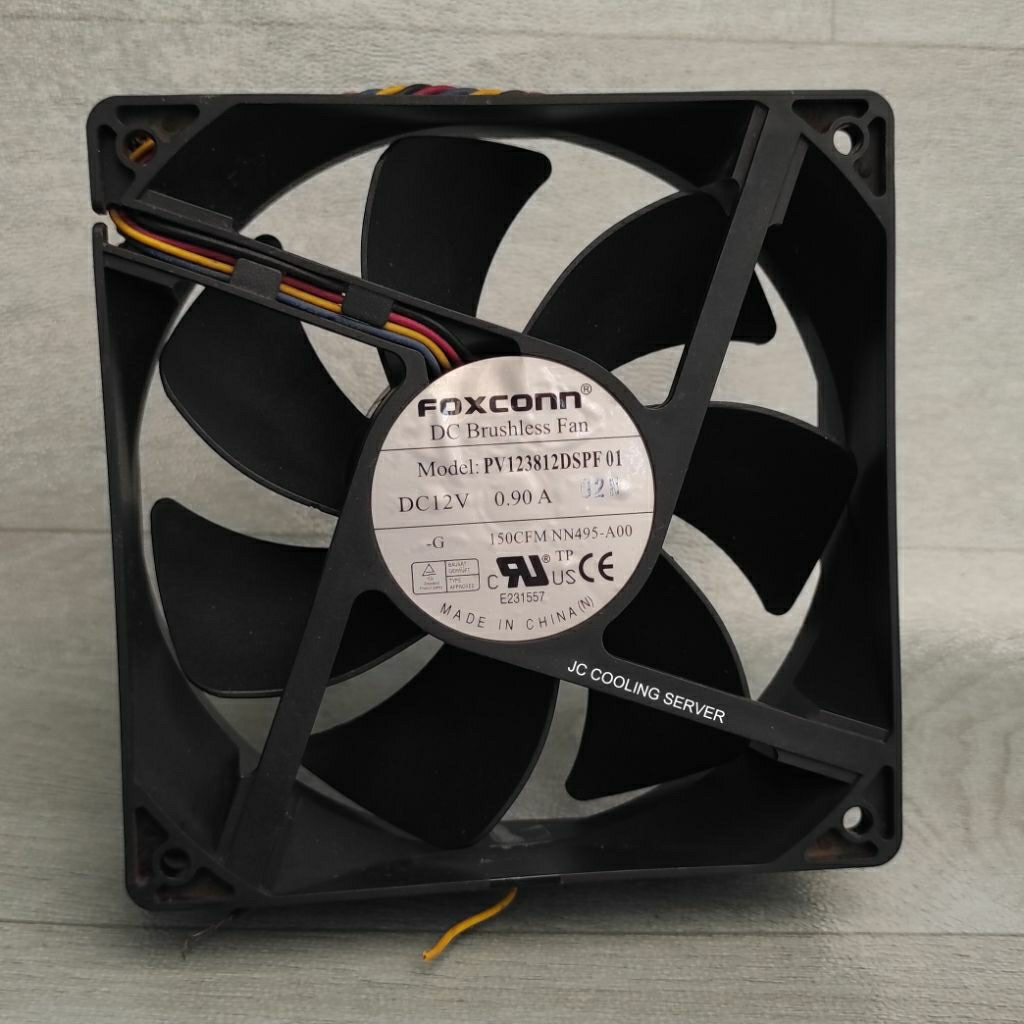 Fan Kipas High Speed 3000rpm Foxconn 12V 0.90A 4kabel 12cm tebal 3,8cm Double Ball Bearing Made In C