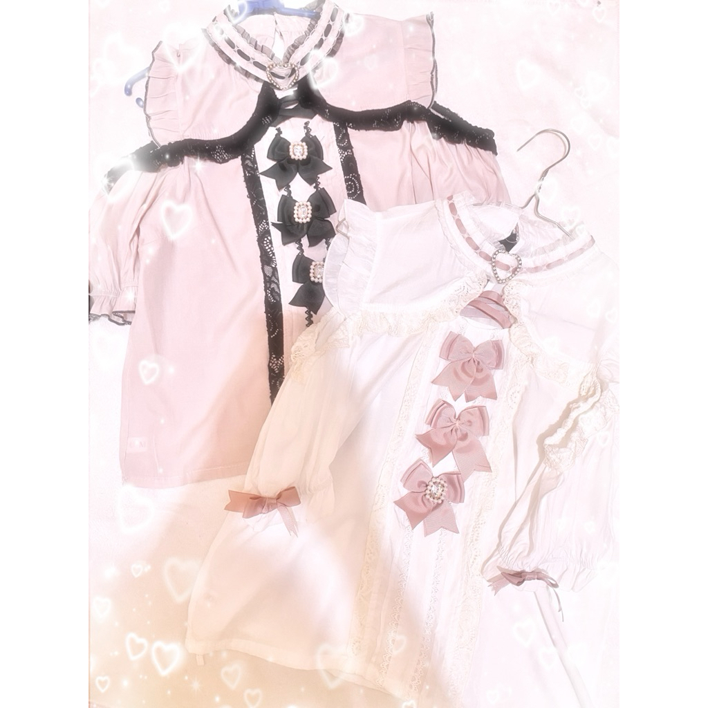 READY |♡| GET TWO BLOUSES   Pink Jirai Kei Jiraikei Ryousangata Liz Lisa Taobao Dupe Kawaii Ruffle R