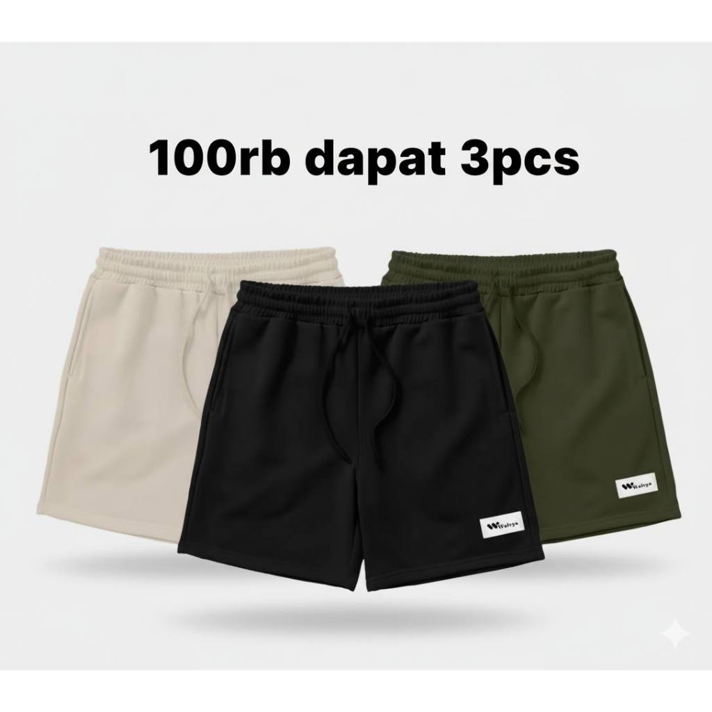 RSCH.CO - Promo 99 RB 3 Pcs Celana Boardshort || RSCH.CO - Paket 3 Pcs Celana Pendek Fleece