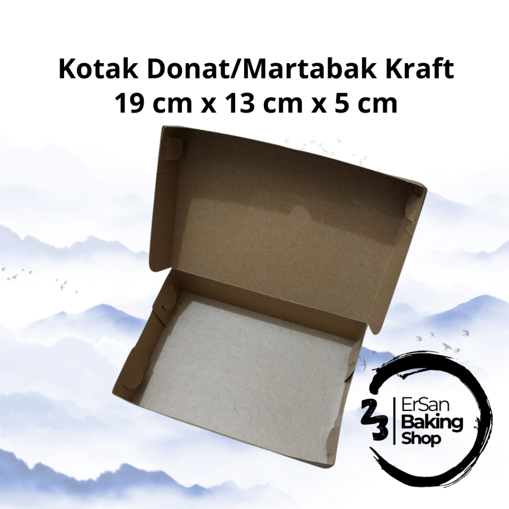 Kotak Martabak Kraft/Kotak Donat Mini Kraft/Kotak Kraft/Kotak Fast Food Laminasi 19cm  x 13cm x 5cm