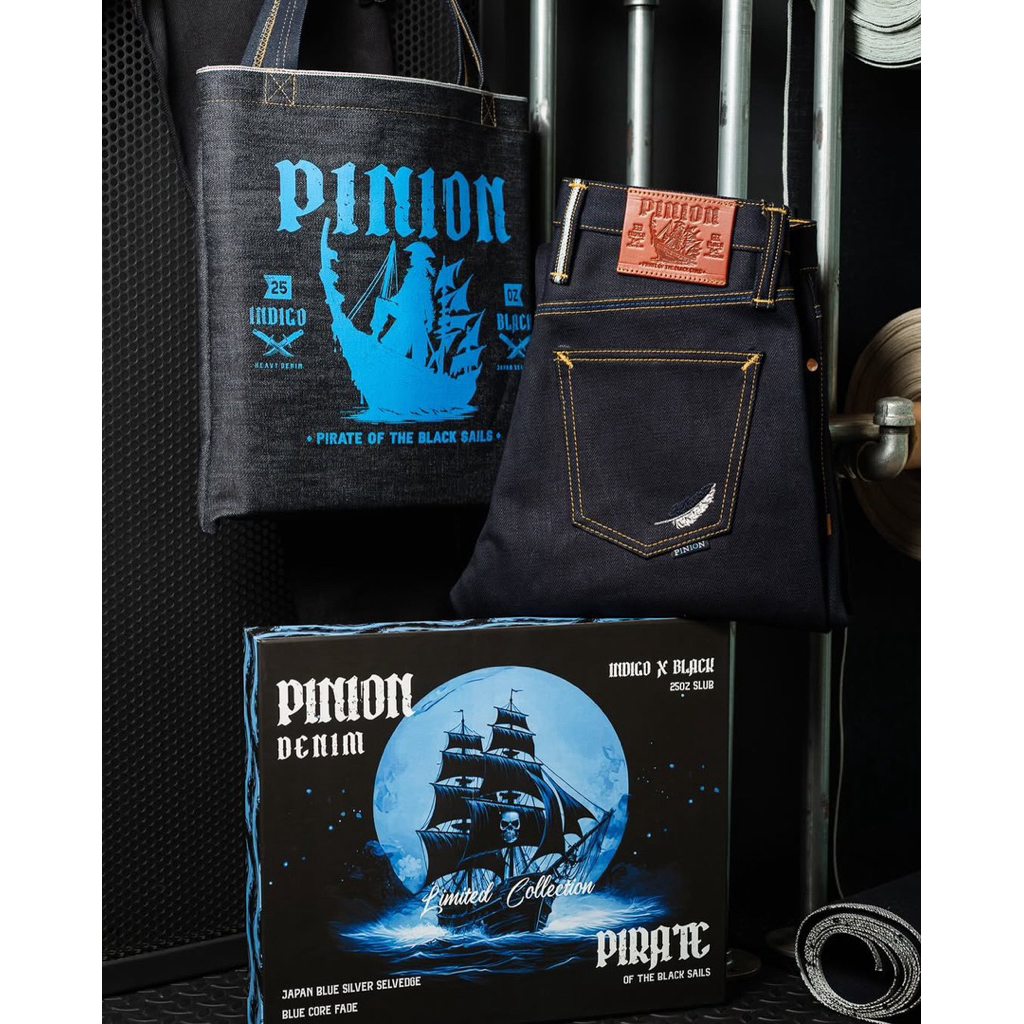 READY STOCK PINION DENIM - PIRATE OF BLACK SAILS 25oz