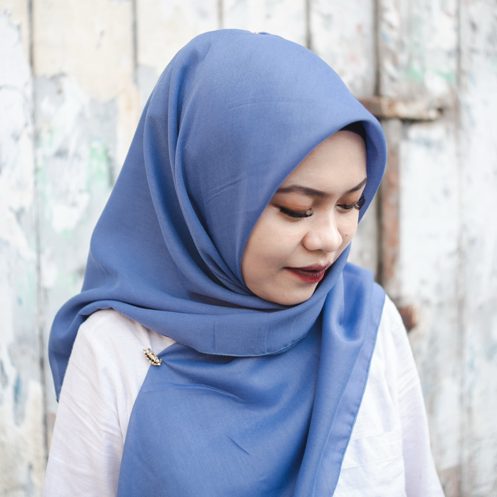 Elfath Hijab Segiempat Voal Paris Premium Denim
