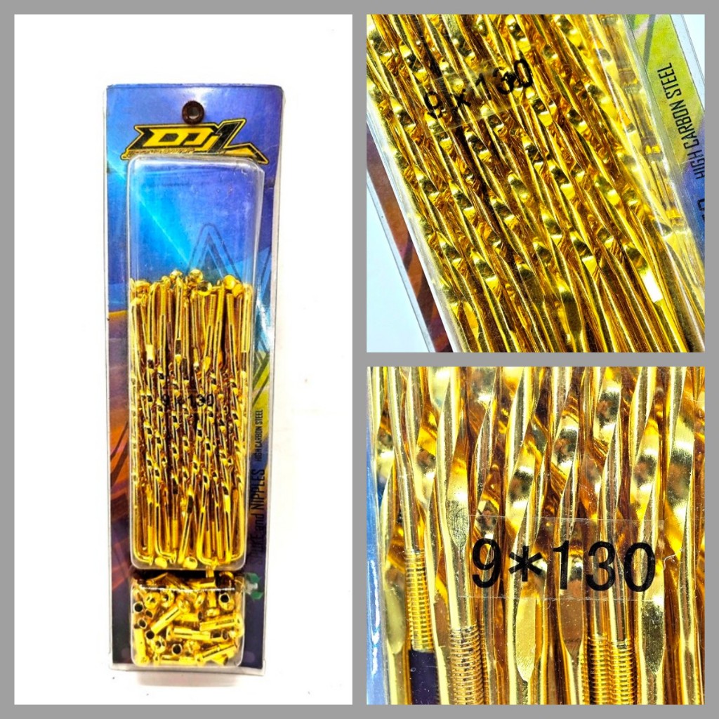 152GH RUJI 9X130 GOLD ULIR emas jari jari  beat supra x 125 vario jupiter z mio megapro cb 150 satri