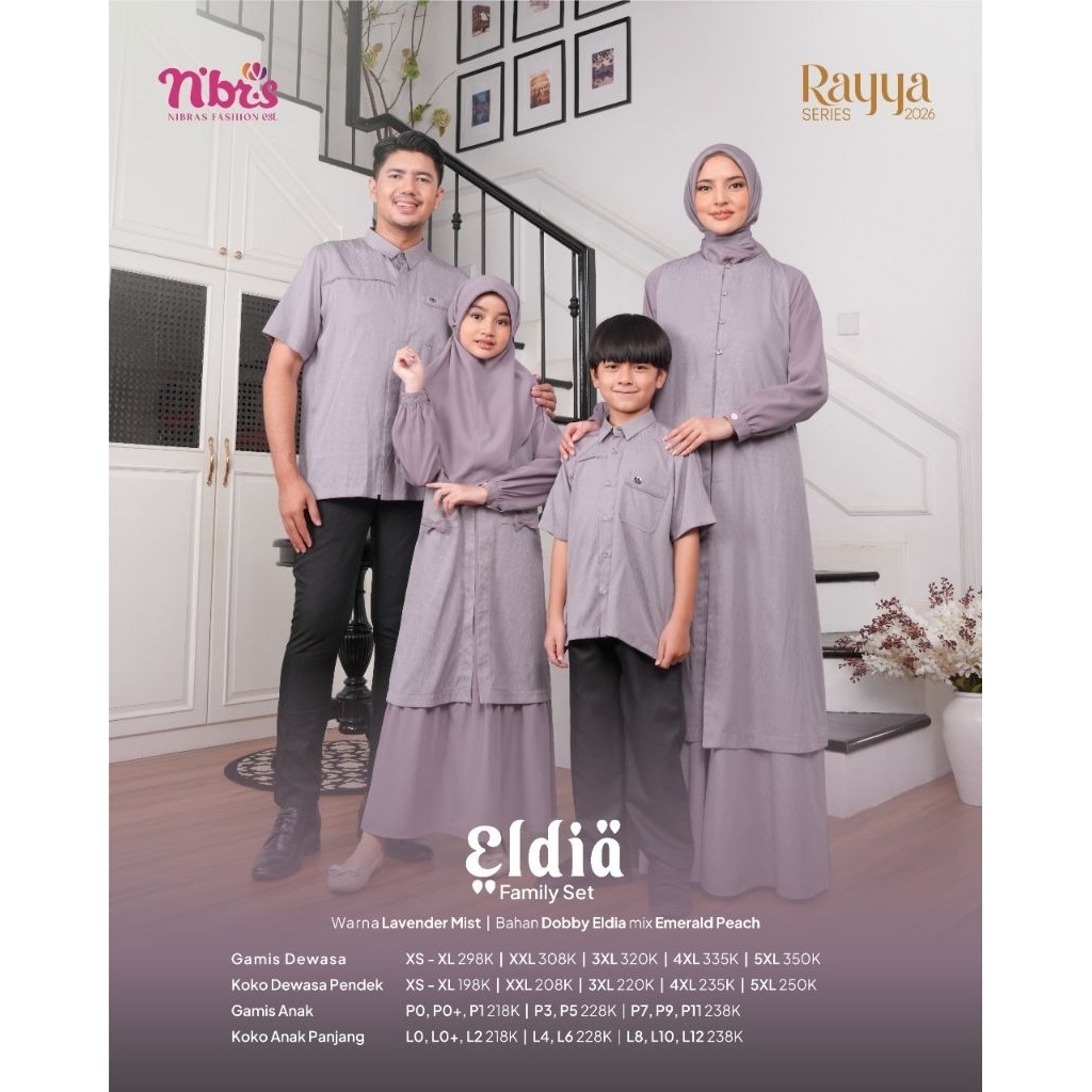 SERAGAM LEBARAN NIBRAS ELDIA LAVENDER MIST