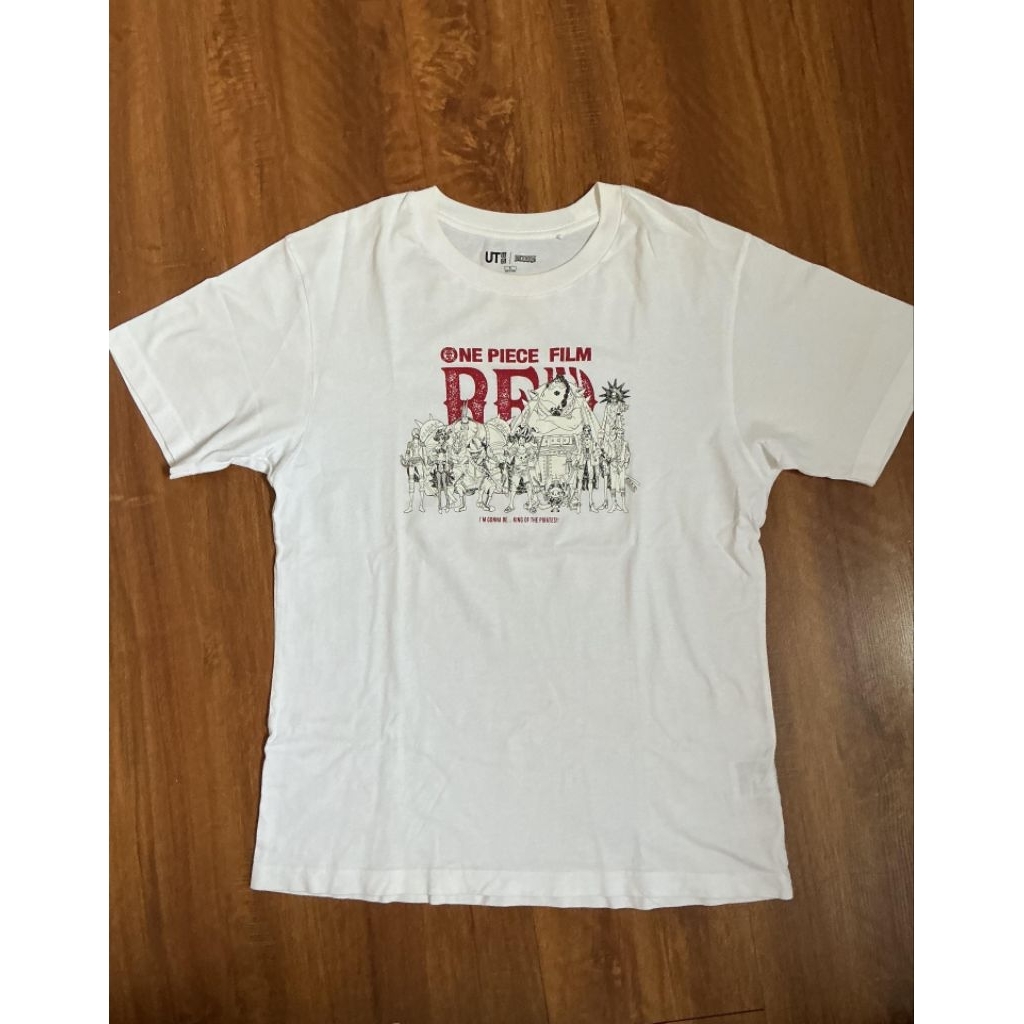 preloved uniqlo x one piece film red tshirt/kaos/top