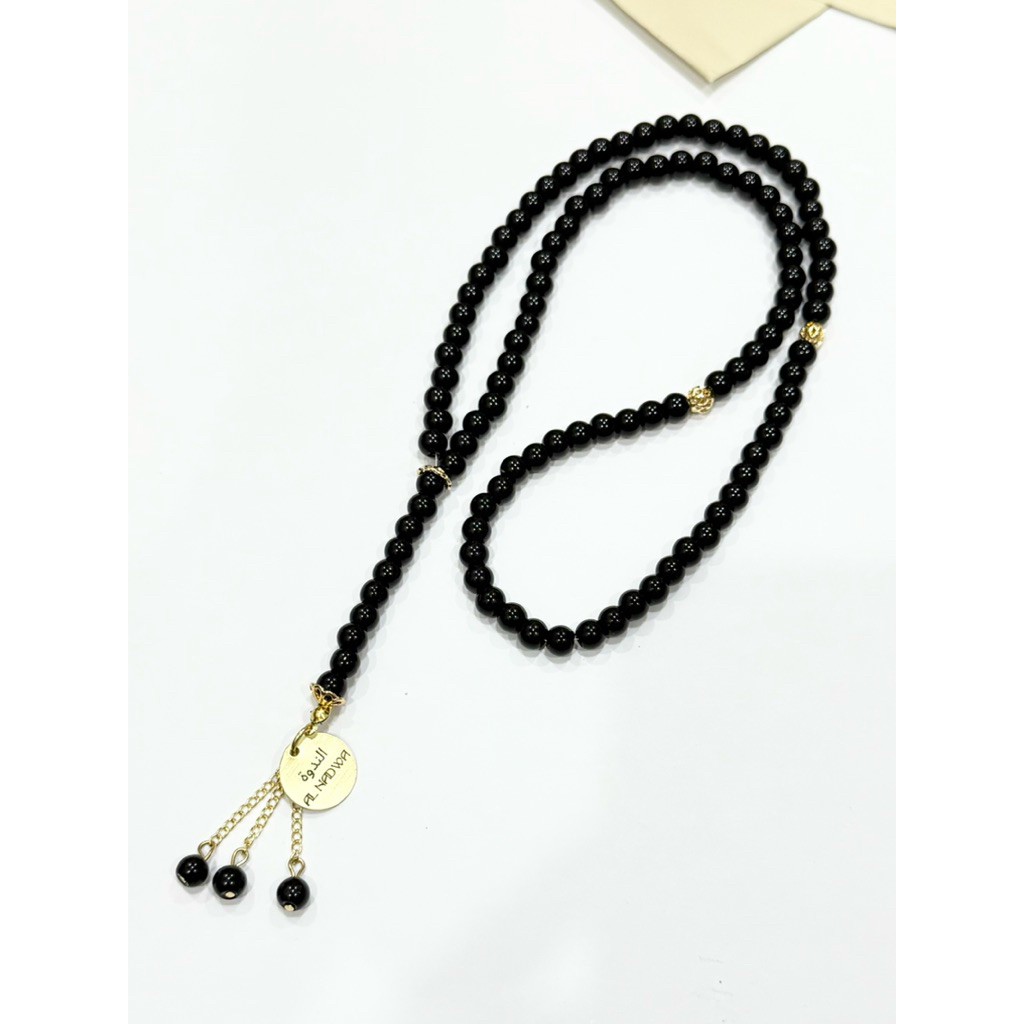 Tasbih Batu Alam Onyx Agate Akik 99 Butir - Tasbih Cantik