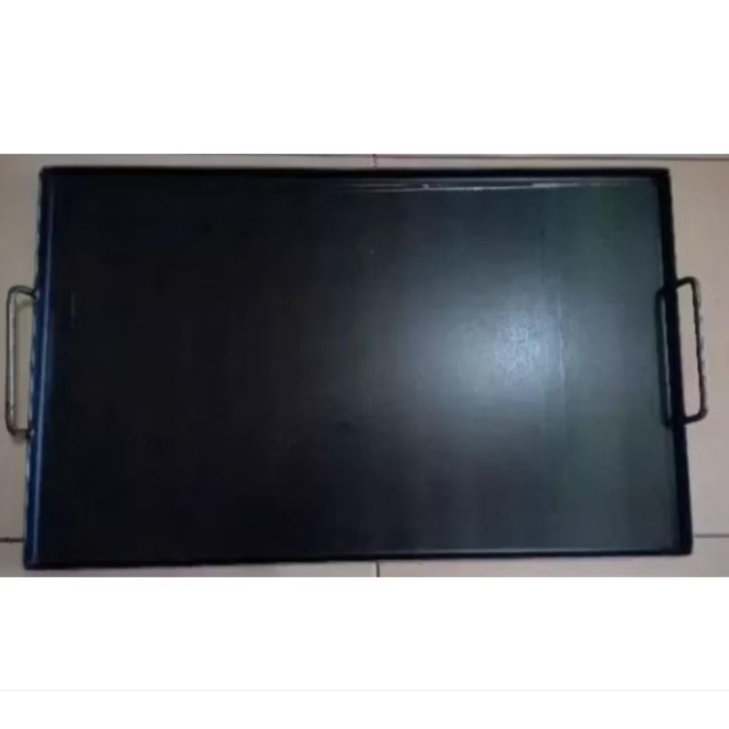 Shoporenku Wajan Baja Hitam Persegi Panjang/Wajan Kebab/Roti Bakar/Wajan Burger/Wajan Panggangan