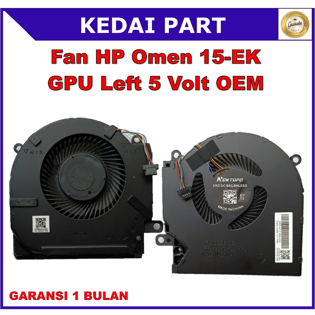 Fan HP Omen 15-EK 15-ek0044tx 15-ek0045tx 15-ek0105tx 5 Volt GPU OEM