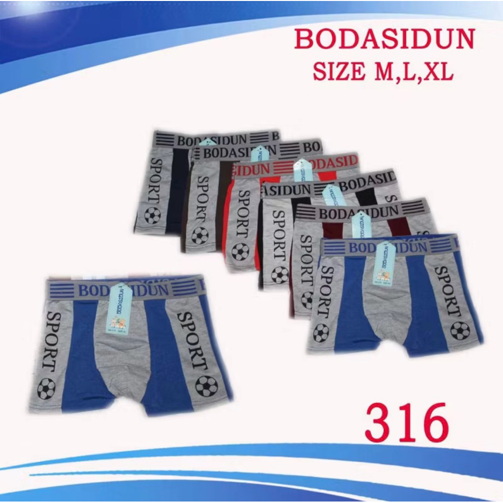 [3pcs-6pcs] Celana Dalam Boxer Anak Laki Merk BODASIDUN art.316 || Cd boxer anak laki laki