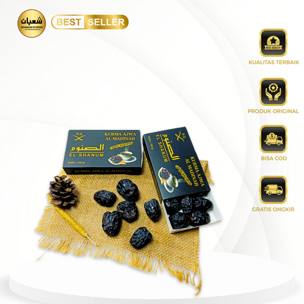 (BQ) Kurma Ajwa 100g Asli 100% Original Premium / Kurma ajwa madinah original / Shabani kurma
