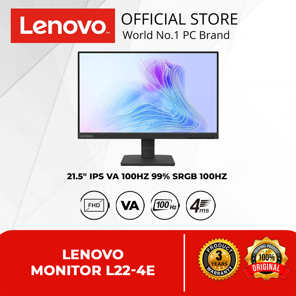 LENOVO MONITOR L22-4E 21.5" IPS 100HZ 99% SRGB