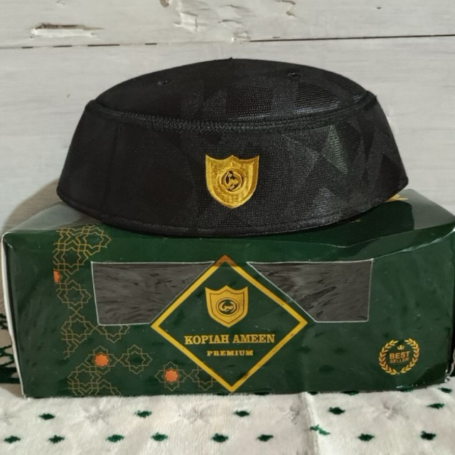 PECI AMEEN A5 ZIGZAG HITAM | KOPIAH AMEEN PREMIUM ZIGZAG HITAM PEKAT MALAYSIA