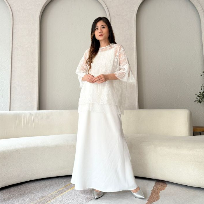 Alisha Oneset - Oneset Outer Tile With Skirt - Outer Wanita - Rok Panjang