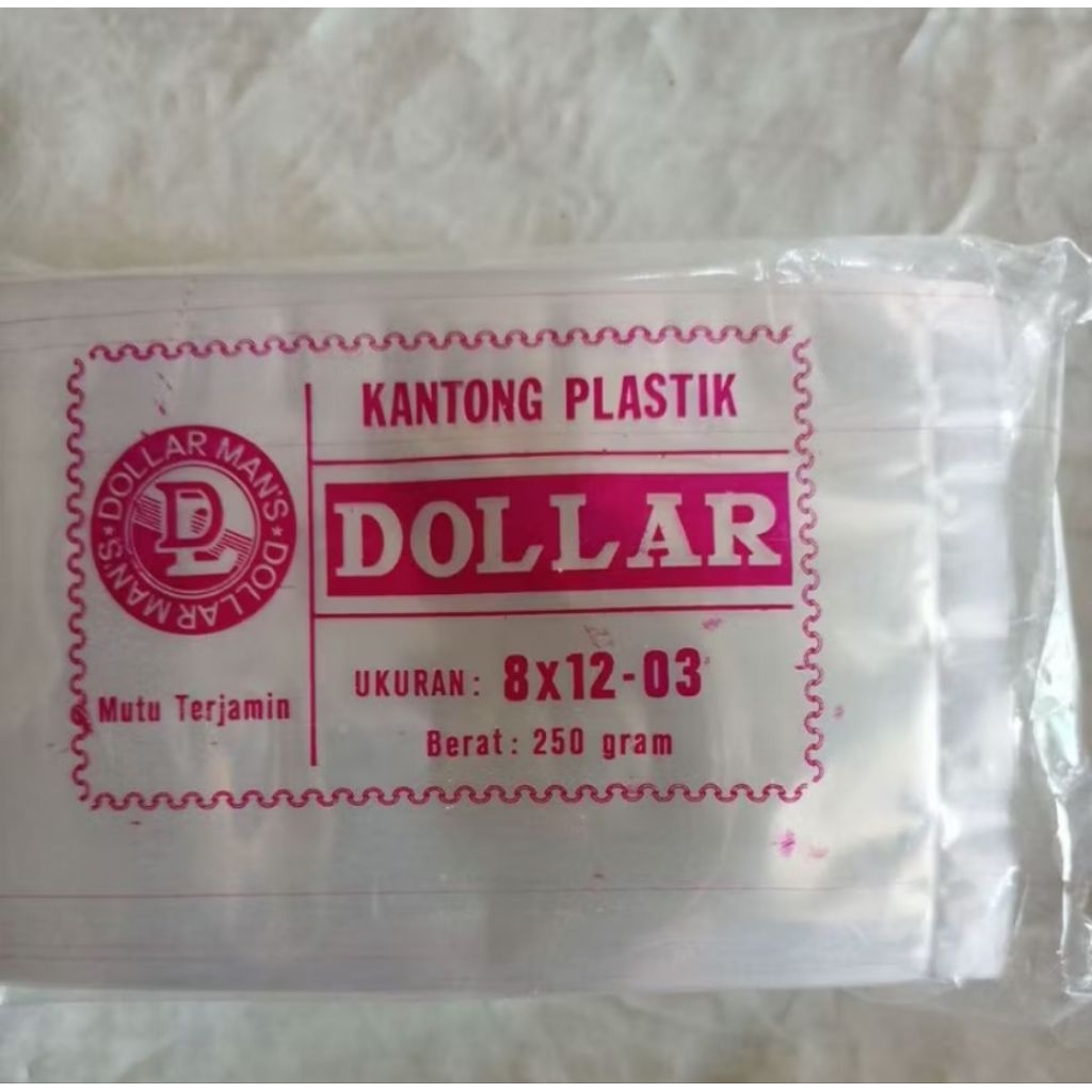 Plastik dollar 03 6x10 03 sampai 9x18 03 ( 1 pak / 250 gram )