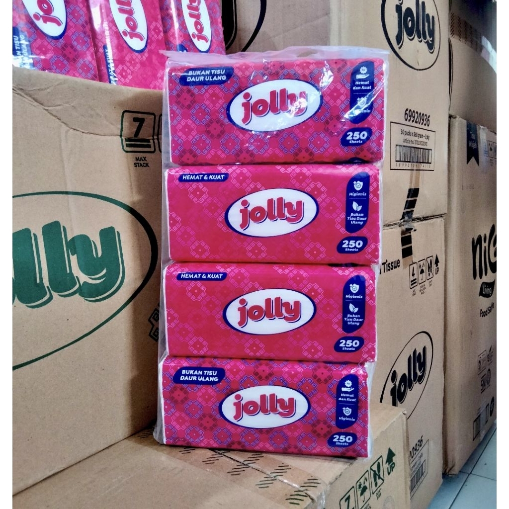 [Paket Isi 4] TISU Jolly250sheet 2ply Promo Tisu Wajah Facial Tissue grosir
