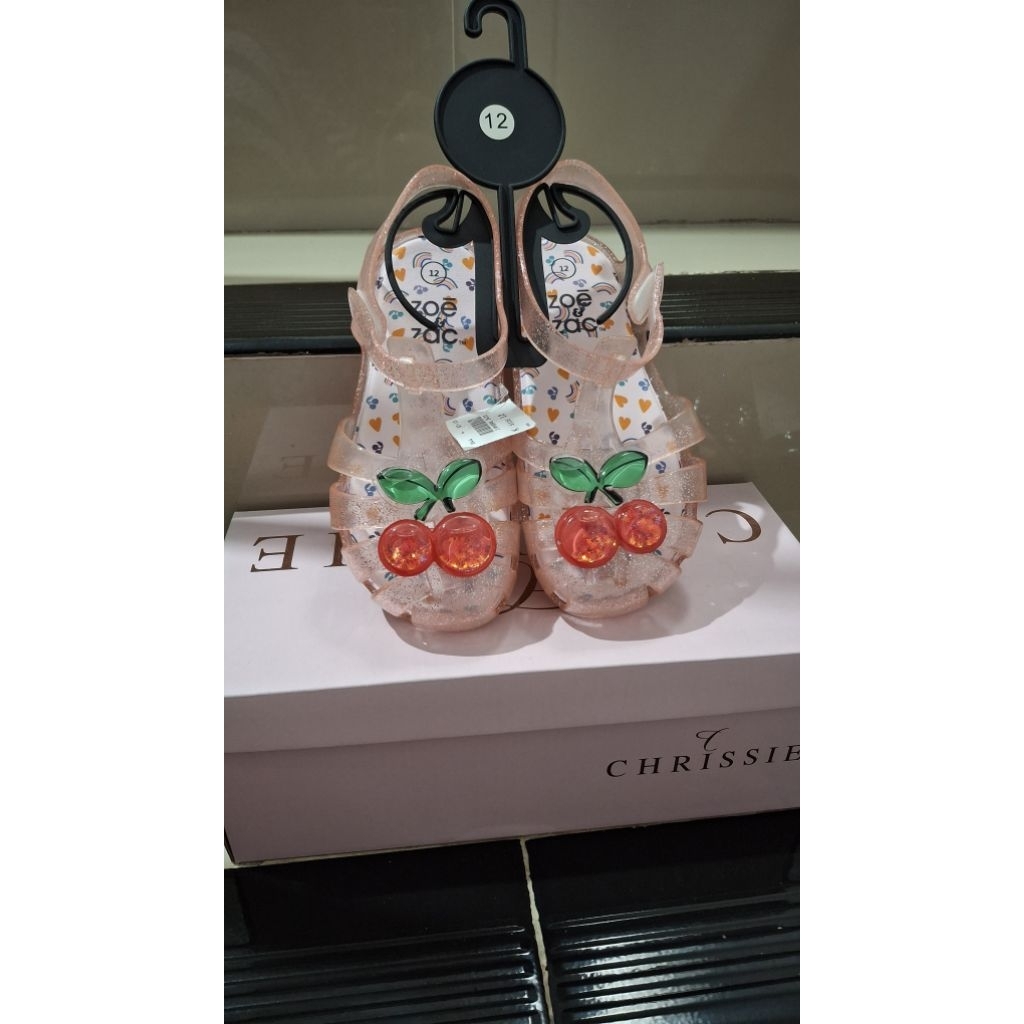 Zoe & Zac Children Juno Cherry Jelly Sandals Anak Perempuan 6/7 tahun - Light Pink US 12 (New)