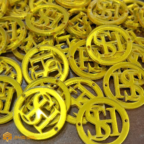 Sultan Laser Paling Murah Label Logo Akrilik Hijab Bulat FREE DESAIN