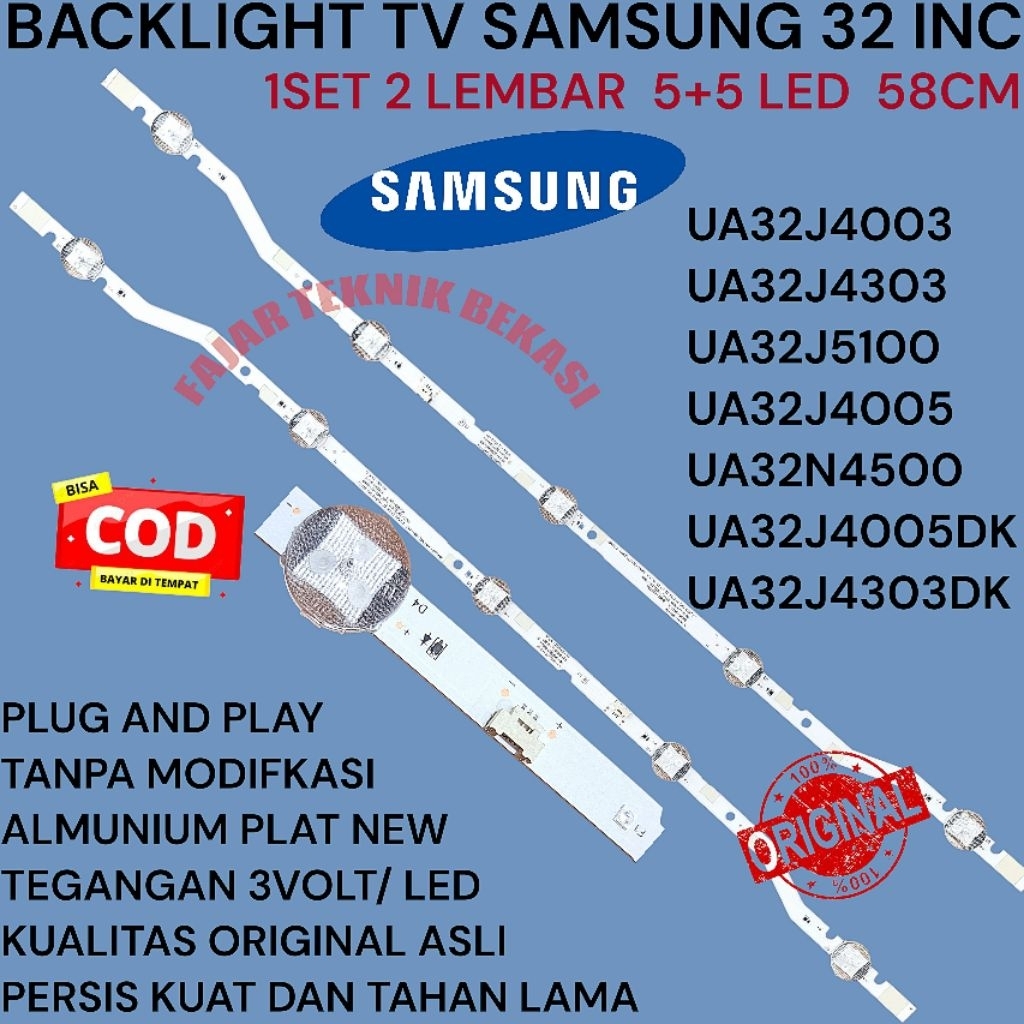 LAMPU BACKLIGHT BL LED SAMSUNG 5 MATA 3VOLT UA32J4003 UA32J4303 UA32J5100 UA32J4005 UA32N4500 UA32J4