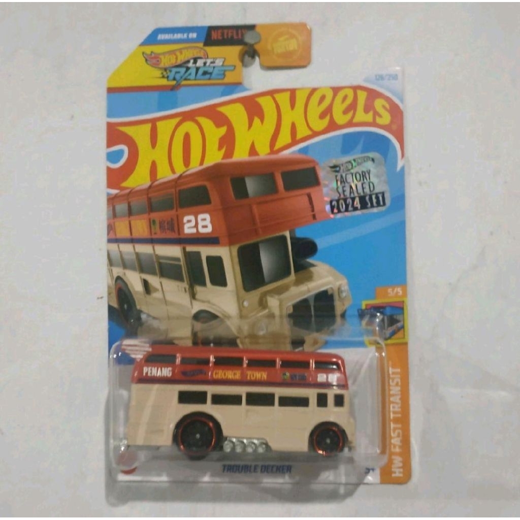 Hot Wheels Trouble Decker Penang Factory Sealed bus bis tingkat