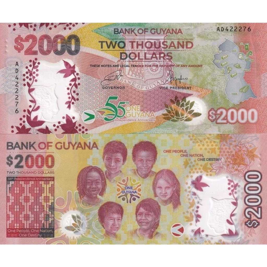 Guyana 2000 Dollar UNC-Original_Gress __polymer__