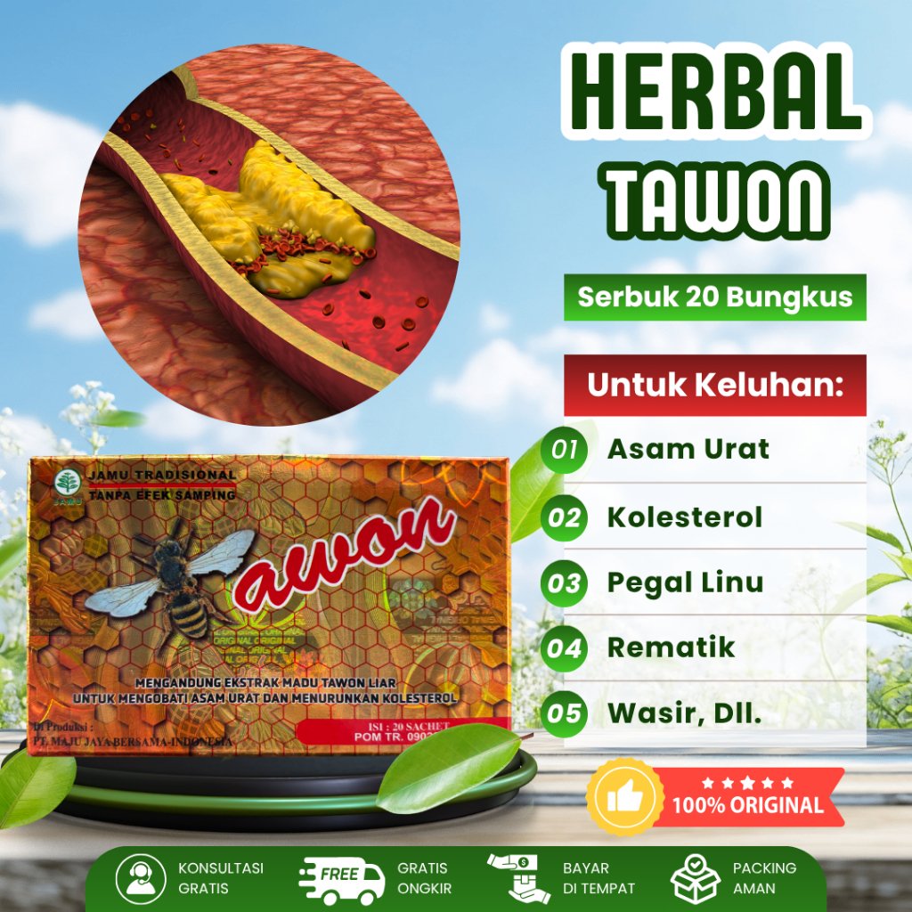 Jamu Tawon Herbal Serbuk Membantu Redakan Asam Urat dan Kolesterol