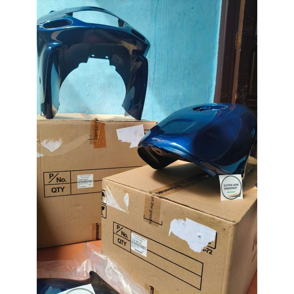 FULL BODY SET + TANGKI NINJA RR OLD BIRU NAVY 20Y ORIGINAL KAWASAKI KGP