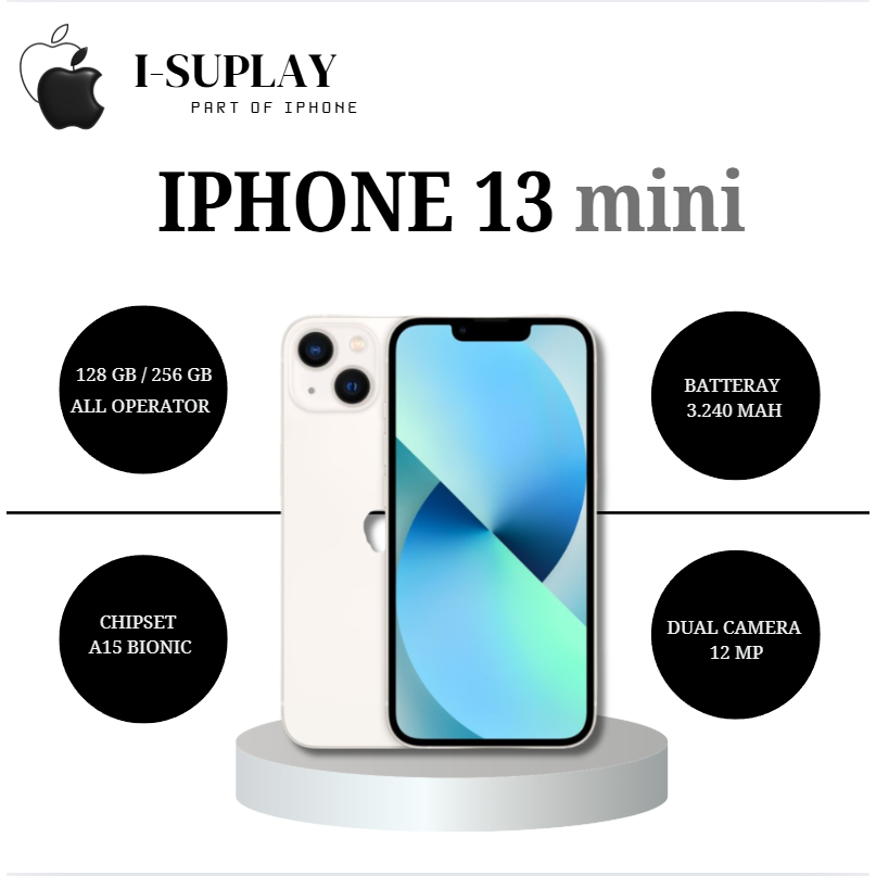 IP 13 MINI 128GB 256GB FULLSET SECOND INTER MULUS 100% Original