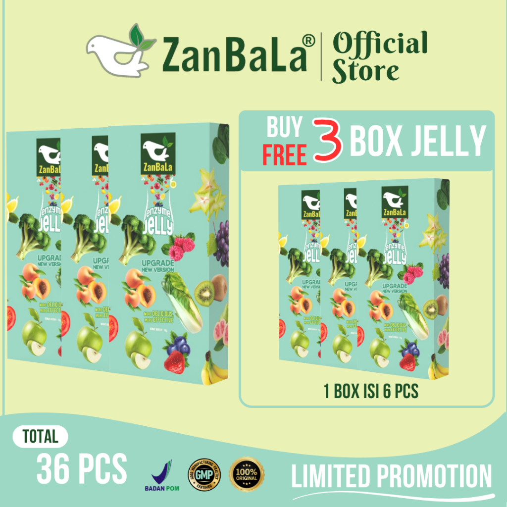 PROMO 12.12 BUY 3 FREE 3 BOX Zanbala Enzyme Jelly [3 Box - 18 Pcs]