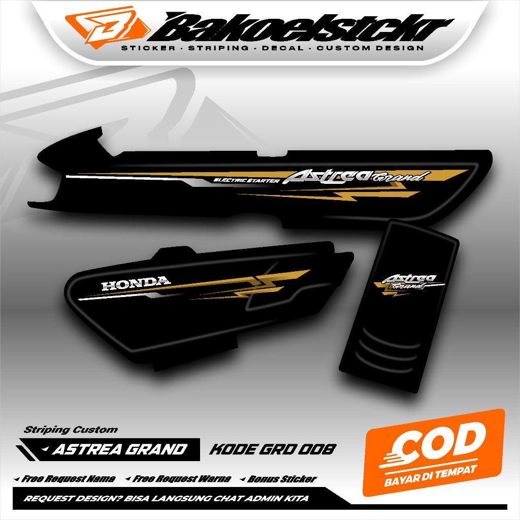 STRIPING ASTREA GRAND CUSTOM - STRIPING ASTREA GRAND HOLOGRAM TRSNASPARAN - GRD 008