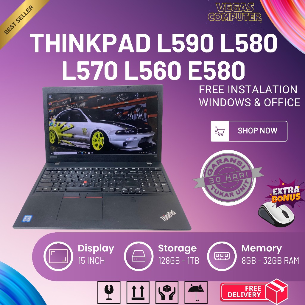 Lenovo Thinkpad L590 L580 L570 L560 | E580 Intel Core i3 / i5 / i7 RAM 8GB