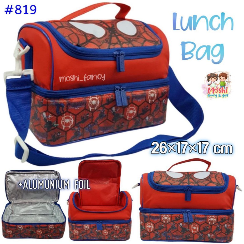 Lunch Bag Spiderman 2 Susun / Tempat Bekal Makanan / Tas Makan Anak Spiderman
