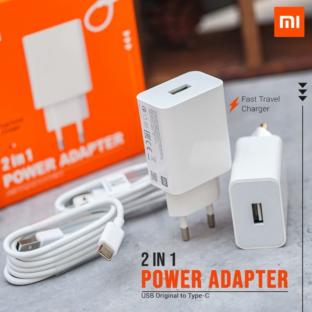 ORIGINAL 100% Charger Xiaomi 18 Watt Casan Cas Hp Redmi 8A 9 9T 10c 13C Fast Charging Ori