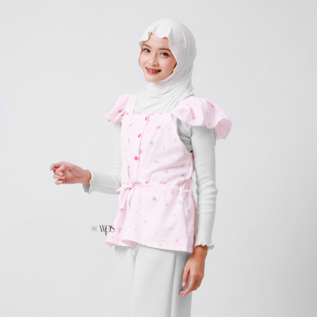WPS - Aveline Vest Wanita Korean style Rompi Motif Baju Lebaran Hijab Friendly Kekinian