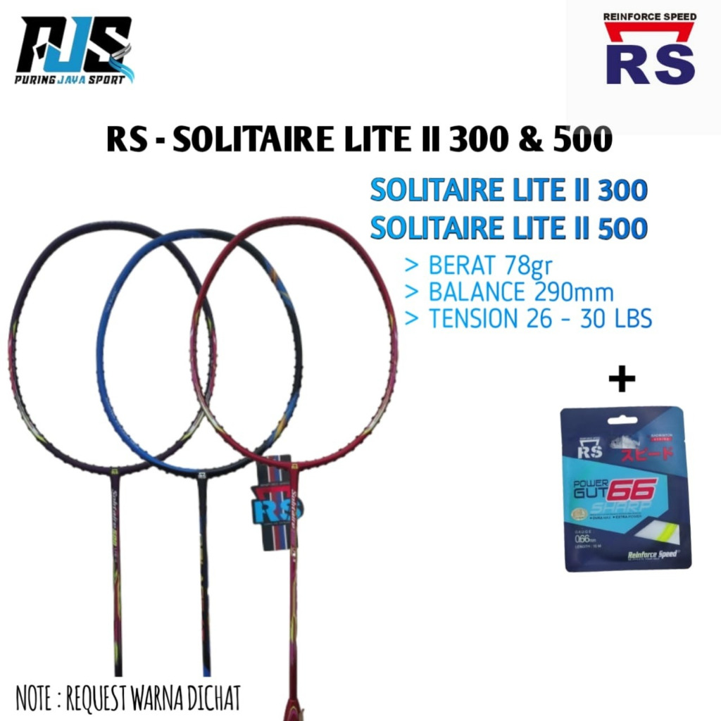 RAKET BADMINTON RS SOLITAIRE LITE II 300 & 500
