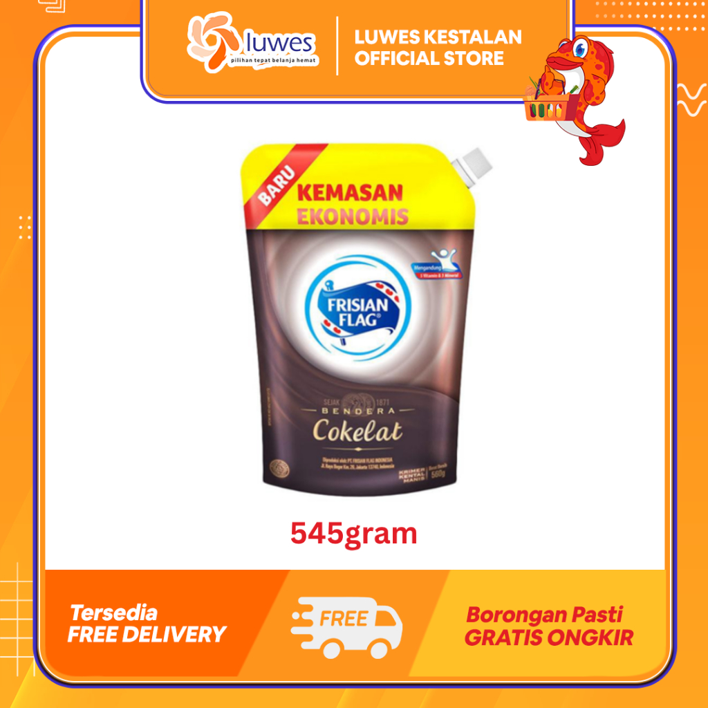 Frisian Flag Susu Kental Manis Coklat Pouch 545 gram | Susu Kental Manis Bendera | Kental Manis Cokl