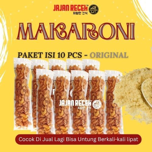 JAJAN RECEH Paket Reseller 10 Pcs Makaroni Kriuk Cemilan Snack Original / Ekstra Pedas / Extra Pedas