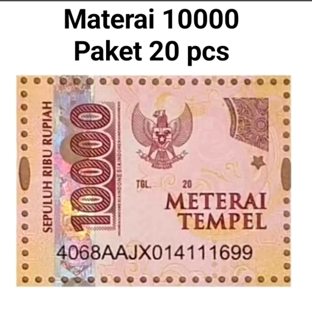 Materai 10000 paket 20 pcs