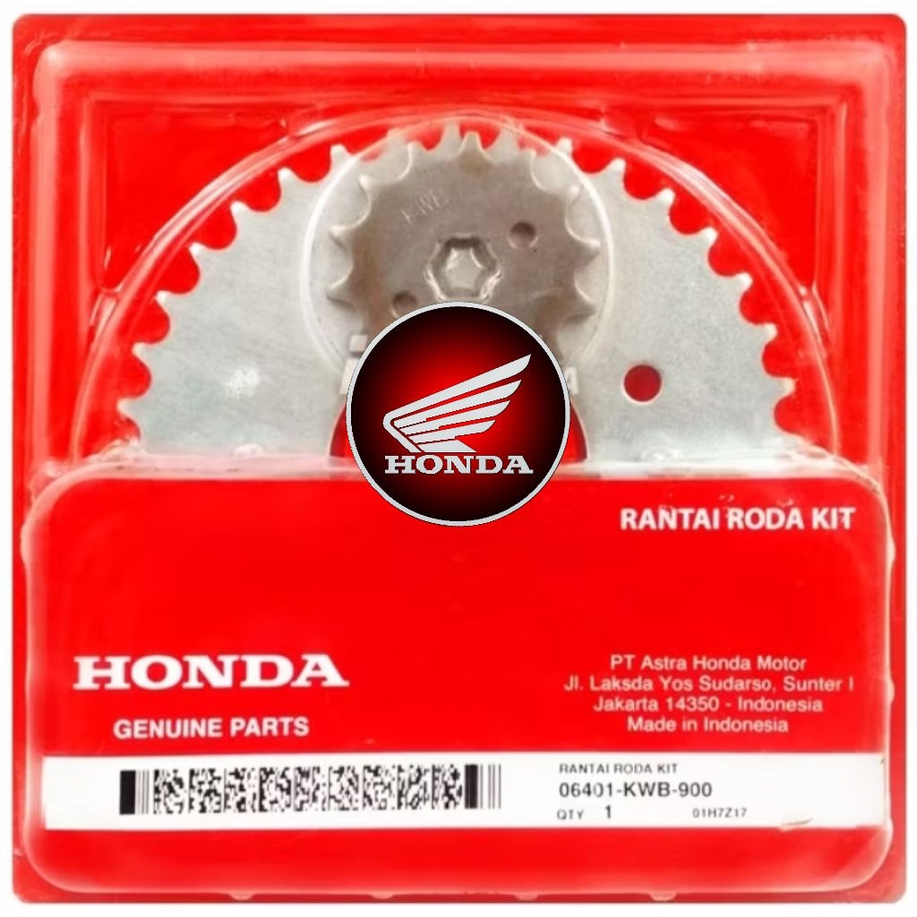 Gear Set+Rantai 1 Set Blade 110 Lama, Revo 110 06401-KWB-900 original Honda