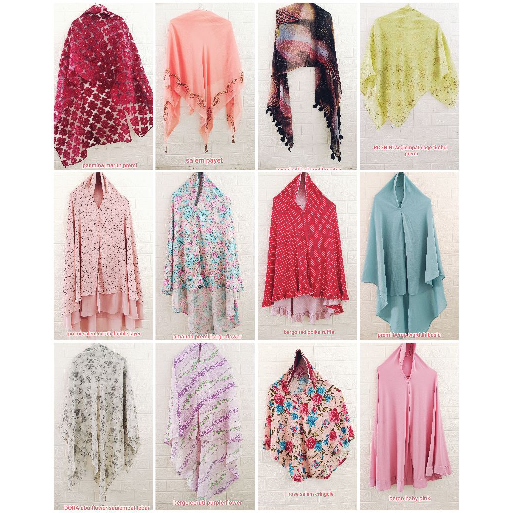 KERUDUNG PASMINA, SEGIEMPAT, INSTAN