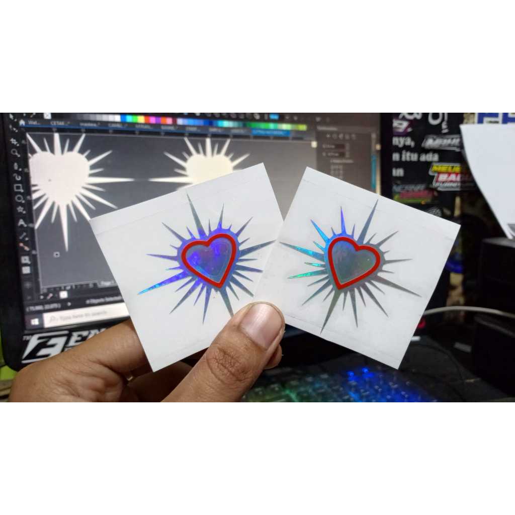 stiker cutting biasa / hologram stiker psht / stiker hati bersinar/ setiker logo psht