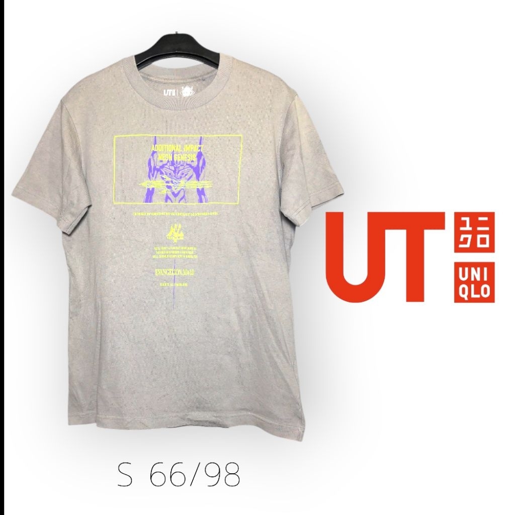 UT Uniqlo T-shirt x SJHU Evangelion Kaos Katun Lengan Pendek Original Size S