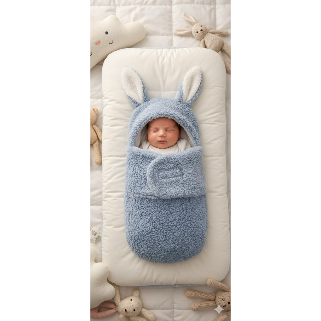 selimut bedong bayi / selimut bedong instan karakter KELINCI