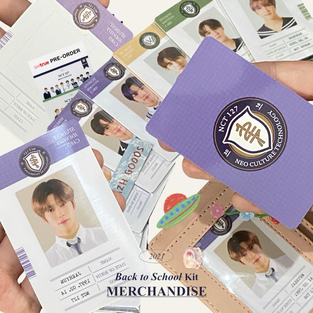 [OFFICIAL] NCT back to school B2S kit IDC id card – Jaehyun Taeyong Mark Doyoung Jungwoo Jaemin Jeno