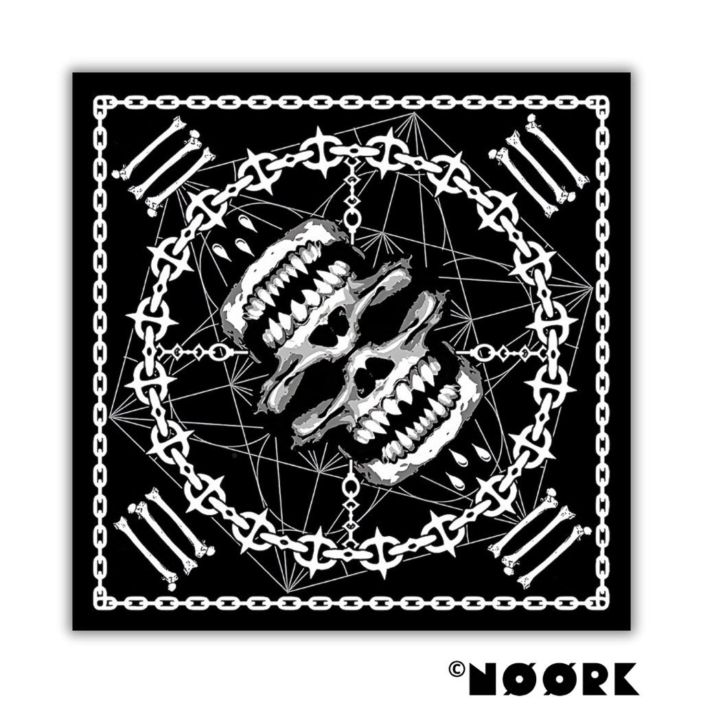 NOORK - Slayer Bandana Syal Scarf Mask Premium Motif Tengkorak Skull Rantai