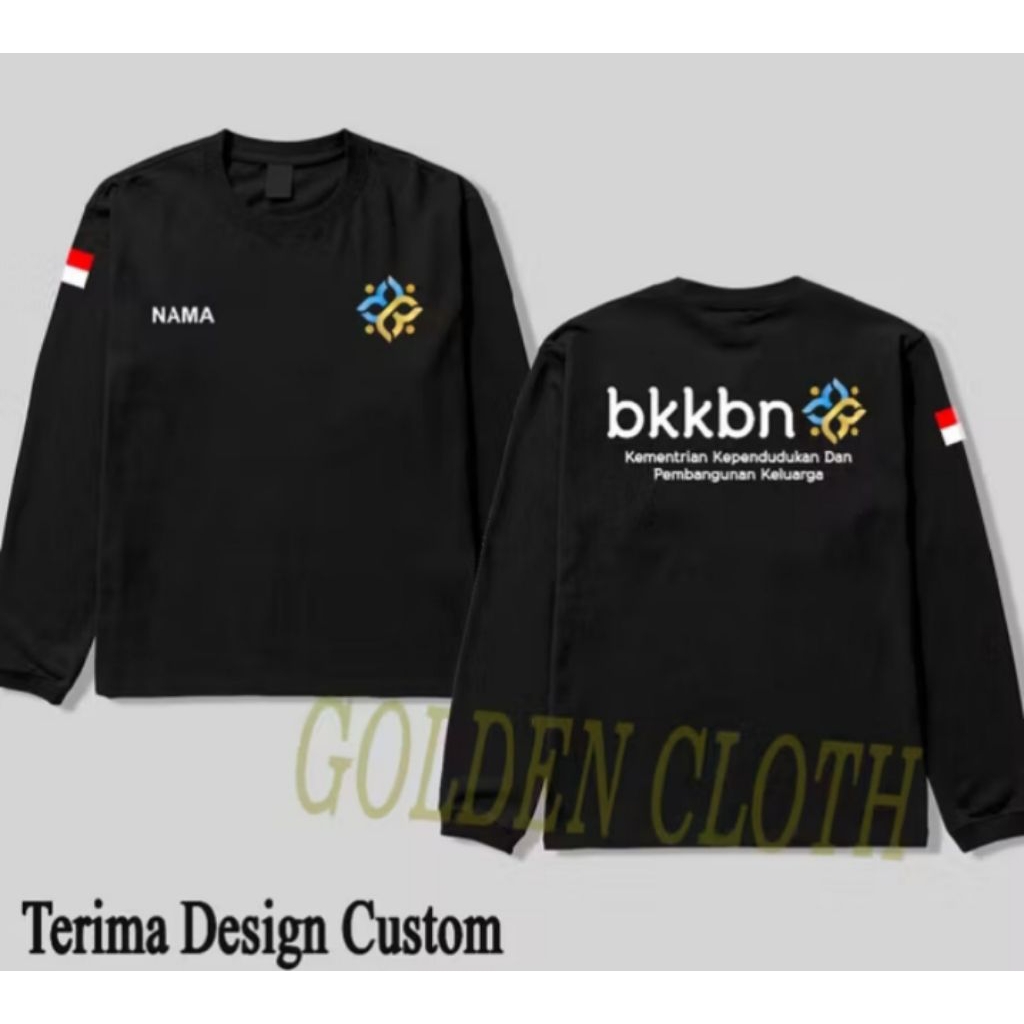 Kaos Lengan Panjang BKKBN Free Nama Kaos Distro Unisex
