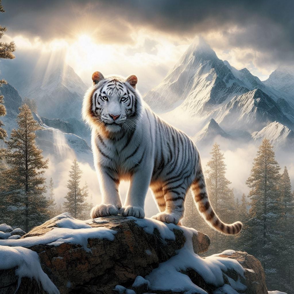 poster cetak hiasan MACAN PUTIH hiasan dinding tanpa bingkai bisa cod