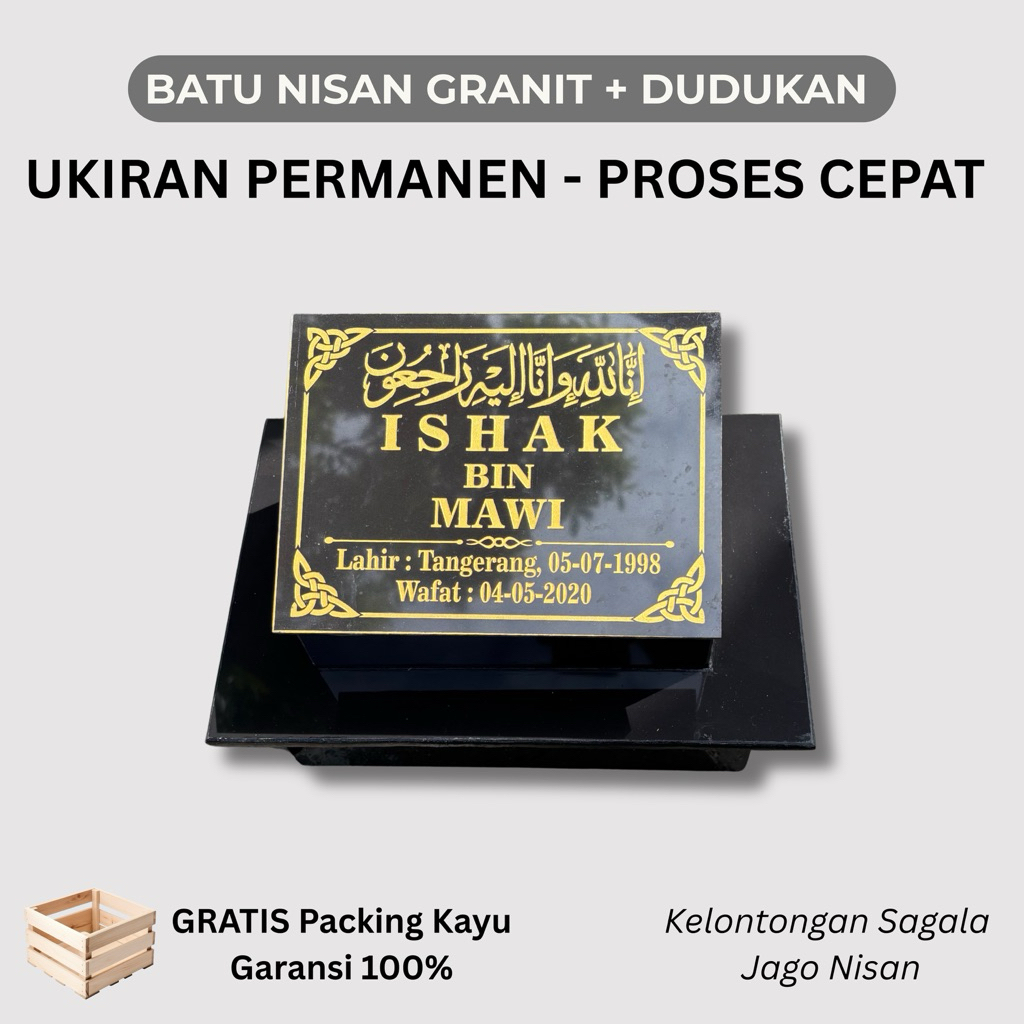 Batu Nisan Tugu Dudukan Granit Mini 15x20 full granit | Batu Nisan Granit Islam
