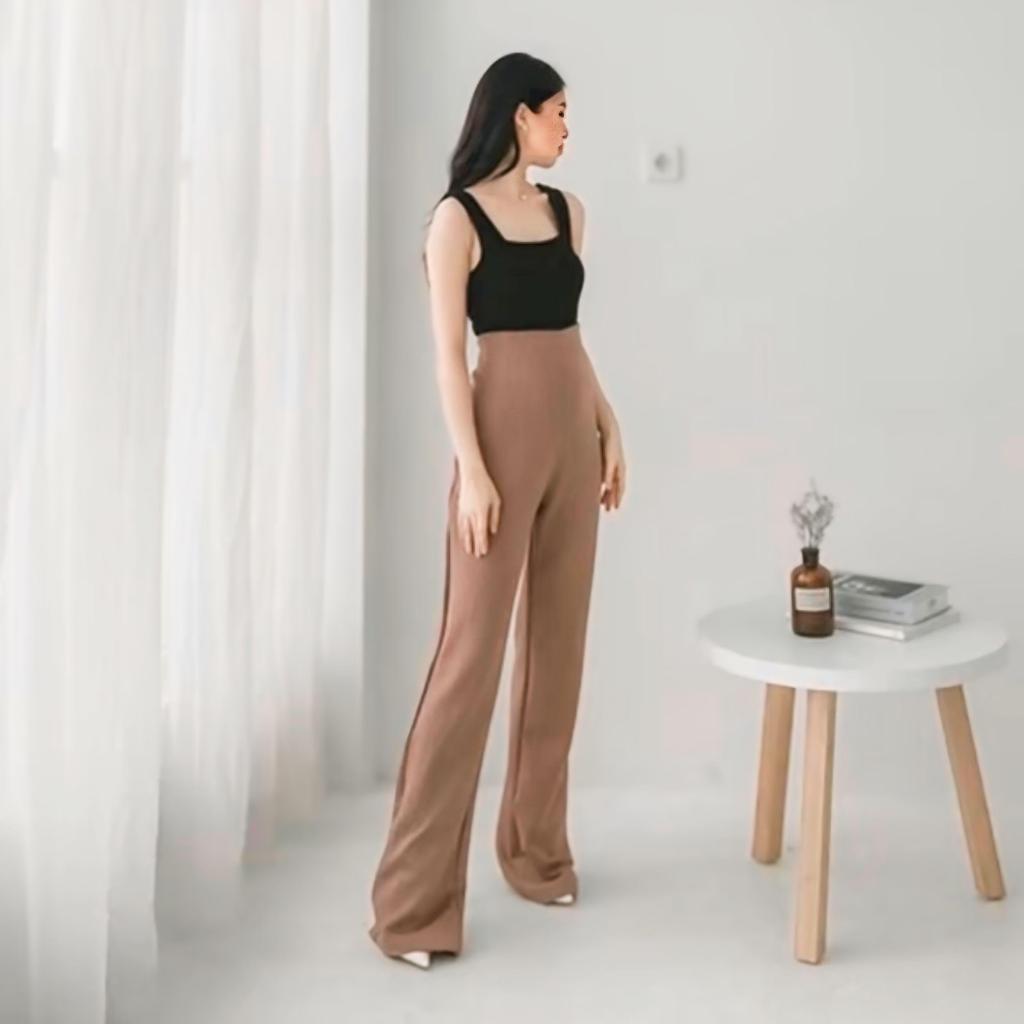 Celana  Cutbray Scuba Fit And Flare Pants Pinggang Highwaist Bahan Stretch Melar Kulot Cutbray Scuba