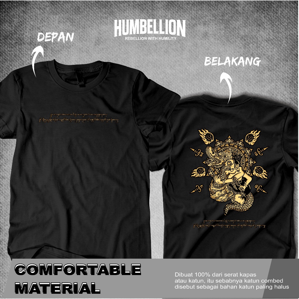 Kaos Distro Wayang Bagong Emas Ngleleng Jawa Cotton Combed Unisex Baju Pria Wanita Dewasa Keren Vira